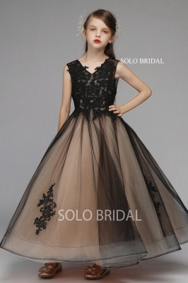 black and brown tulle flower girl dress 5D7A6788